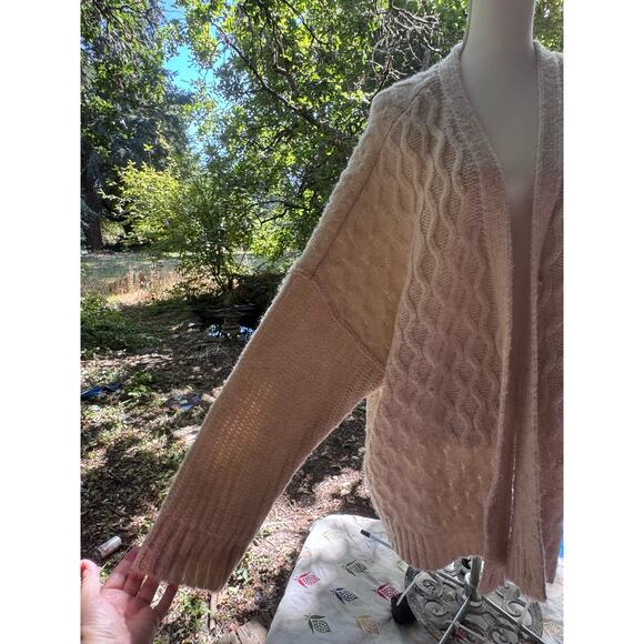 Vintage AMERICAN EAGLE Cable Knit Cardigan Sweater Fisherman Cream Y2K Size XL - Picture 5 of 8